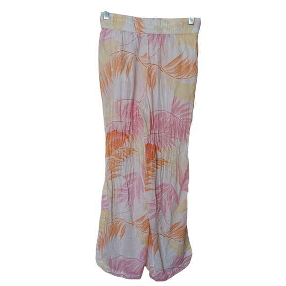 C&C California Women's Tropical Leaf Linen Blend Wide Split Leg Beach Pants‎ XS - Picture 3 of 8